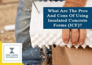 Worker Cutting Insulated Concrete Form for House Construction