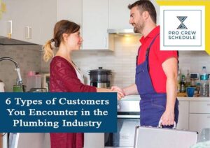 Handshake between woman and good plumber after service