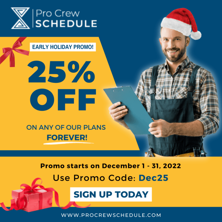 Holiday promo_pro crew schedule