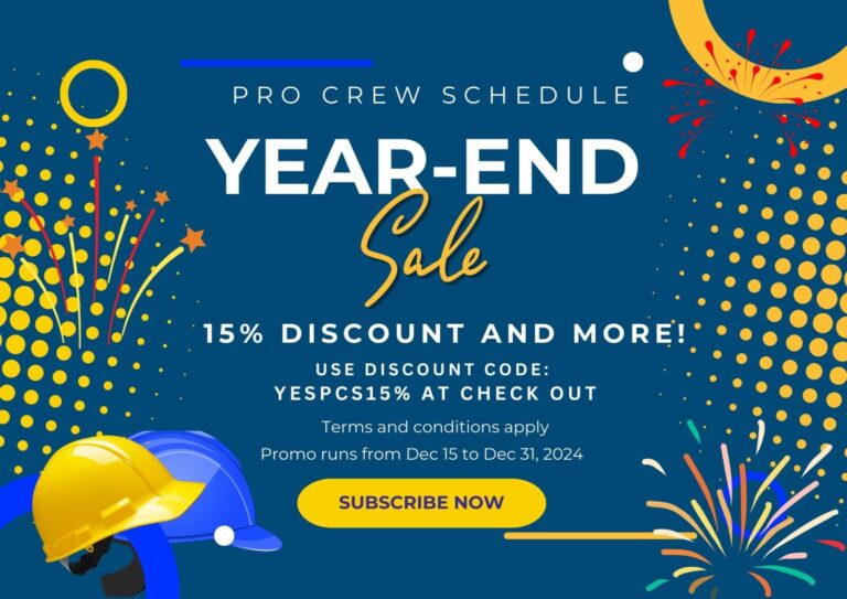 Pro Crew Schedule Year-End Sale 2024